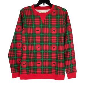 Magellan Outdoors Youth XL Red Long Sleeve Holiday Fleece Crew Sweatshirt M1-14